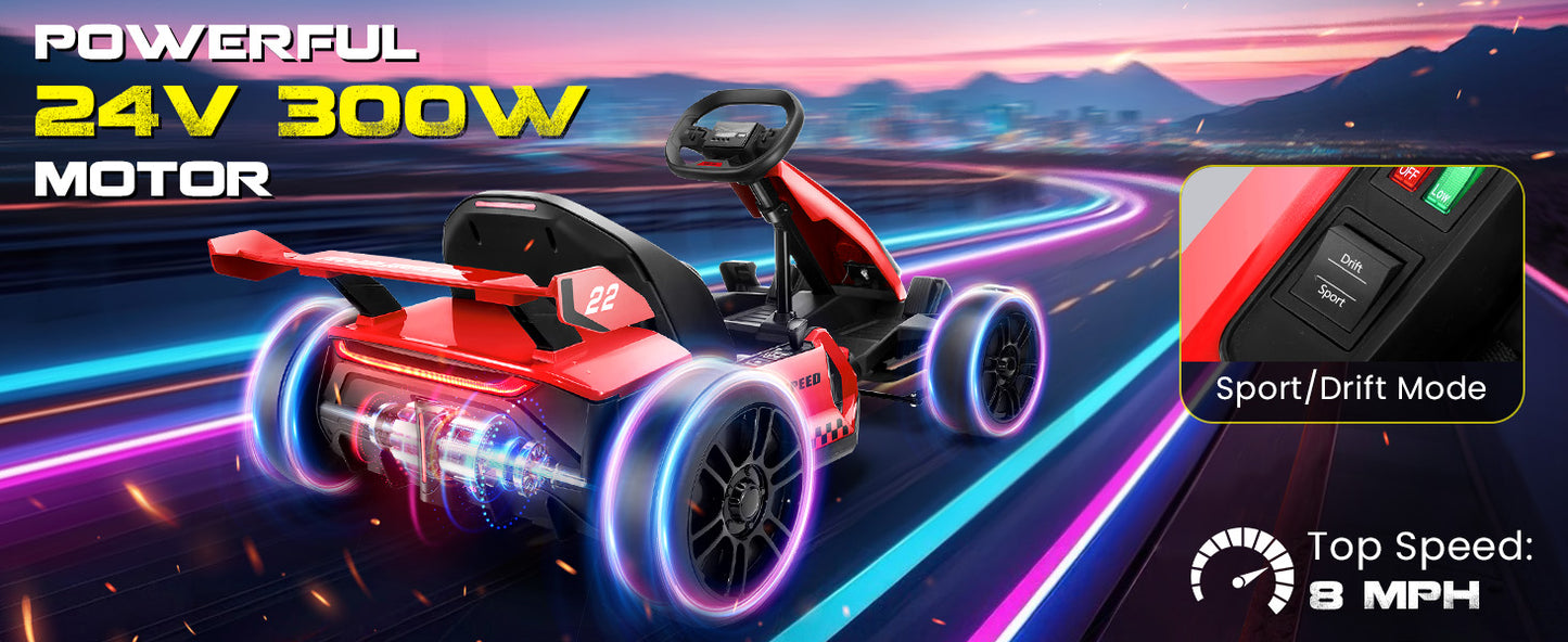 24V Kids Electric Go Kart Drift Kart